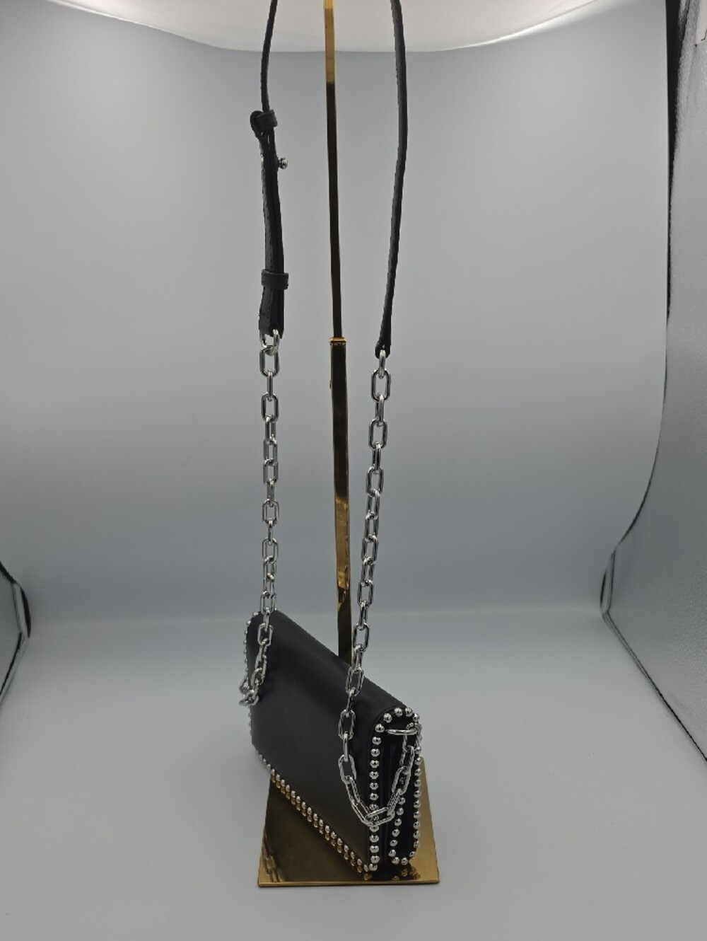 Alexander Wang Attica Biker Silver Chain Flap Stud Small Crossbody Bag (EUC)🖤🩶 - Picture 7 of 16